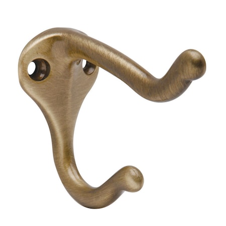 Schlage Schlage 1-3/4 in. L Antique Brass Brass Medium Coat and Hat Hook 1 pk SPS571MB-609